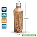 Zell Vacuum Insulated Travel Water Bottle | Leak-proof Double Walled Stainless Steel Wine Shape Portable Water Bottle | No Sweating, Keeps Your Drink Hot & Cold | 25 Oz (750 ml) | Wood
