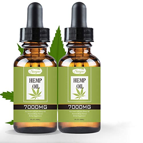 (2 Pack | 60mL) Hemp Oil for Anxiety Relief - 7000 MG - Premium Seed Grade - Natural Hemp Oil for Better Sleep, Mood & Stress - Improve Health - Vitamins & Fatty Acids