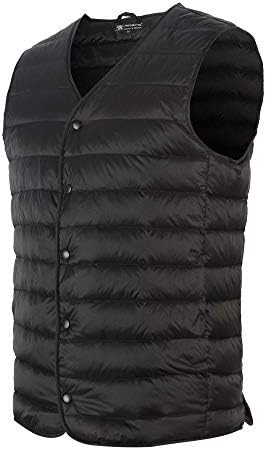 Mens Winter Ultra Light Down Warm Waistcoat Packable Puffer Vest with Carry Pouch