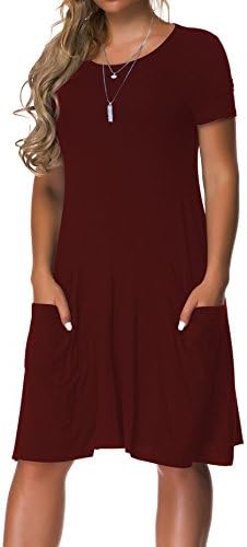 VOIANLIMO Women's Plus Size Casual Loose T Shirt Mini Dress with Pockets