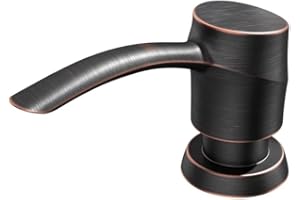 SAMODRA Kitchen Sink Soap Dispenser,Lotion Dispenser,ABS Dispenser Built-in Pump Oil Rubbed Bronze Head with 11 oz PET Bottle, Refill from Top