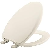 Mayfair Aurora Slow Close Toilet Seat, Easy Clean Hinges and Adjustable Perfect Fit Plastic Seat, Made in USA, Elongated, Bis