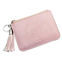 Skyflying Artificial Leather Slim Credit Wallet Key Card Packet with Key Ring and ID Window  Practical Mother