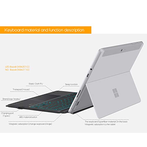 EADOU Microsoft Surface Go 2 Keyboar Case Surface Go 2 Type Cover