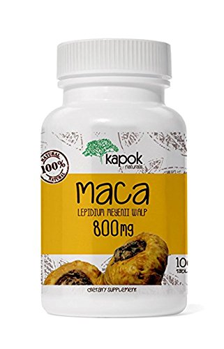 Kapok Naturals Maca Root, 800mg Organic Maca Root Pills, Peruvian Maca Root Capsules for Endurance Energy Stress Fatigue Libido, Maca Vitamins from Raw Maca Root Powder.