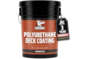 Liquid Rubber Polyurethane Deck Coating – 10X Stronger Than Traditional Deck Paint & Deck Stain – Flexible, Waterproof Sealant for Wood, Concrete & Plywood – Textured Finish – Saddle Brown – 4 Gallon