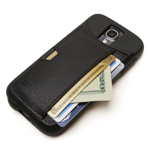 Smartish Galaxy S4 Wallet Case - Q Card Case for Samsung Galaxy S4 - Ultra Slim Protective Credit Card Carrying Case (CM4) - Black Onyx