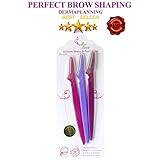 Dermaplaning Womens Eyebrow Razor Shaping - Perfect Women's Facial Razor For Peach Fuzz Hair Removal US Brand Best For Facial Hair Removal &amp; Daily Dermaplaning Women's Face Razor