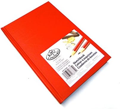 Royal & Langnickel Red A5 Sketchbook Cartridge Drawing Paper Artist Sketch Book Pad Casebound 110gsm 220 Pages (14cm x 21.6cm)