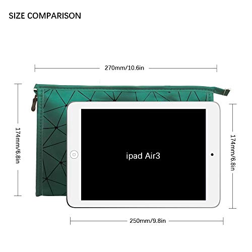 PU Leather Makeup Pouch Bag for Women Girls Men, Geometric Print, Water-resistant Portable Cosmetic Bag Toiletry Bag Travel Organizer, Lightweight, Large Capacity, Zipper(Large) 3 PU Leather Makeup Pouch Bag for Women Girls Men, Geometric Print, Water-resistant Portable Cosmetic Bag Toiletry Bag Travel Organizer, Lightweight, Large Capacity, Zipper(Large)