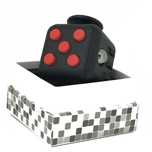 Fidget Cube By FIDGETRON, Made From Materials, Has Soft Rubber Surface, Black Dice, Best Stress Relief, Anxiety Reducer, Prime