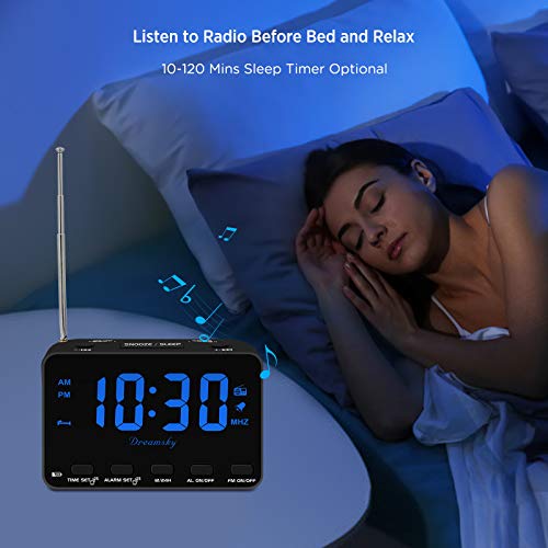 DreamSky Alarm Clock Radio with USB Port, Small Digital Clock with