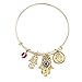 Lux Accessories Goldtone Boho Hamsa Evil Eye Slide Charm Bangle Bracelet Bracelet