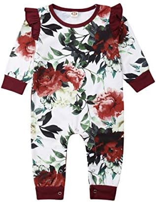 US Newborn Baby Girl Boy 2Pc Autumn Clothes Set Knitted Romper Ruffle Long Sleeve Jumpsuit Winter Outfits