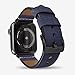 Leather Watch Band, Compatible with Apple Watch 42mm, 44mm, 40mm, 38mm, Matte Finish Genuine Leather Strap, Compatible with Apple Watch Series 4, 3, 2, 1, Edition and Sport (Blue, 42mm / 44mm)