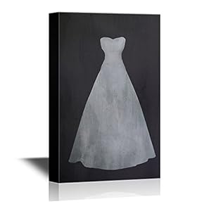 Canvas Wall Art - Oil Painting White Wedding Dress - Gallery Wrap Modern Home Art | Ready to Hang - 12x18 inches