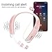 Bluetooth Headphones Speaker 2 in 1 LIUHE Neckband Portable Wireless Headset Wearable Speaker True Stereo Sound Sweatproof Headphones with Retractable Earbuds Built-in Microphone (Rose Gold)