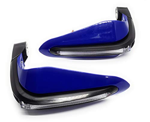 AUTOPOWERZ® Universal Motorcycle Handguards With Led Light for 7/8″ Grips – Wind Guard for All Bikes & Scooty(Pack of 2)(Blue)
