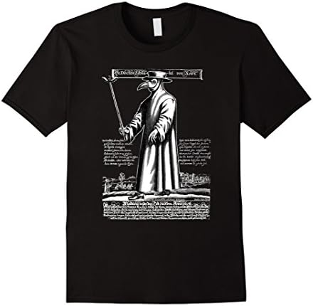 Mens Plague Doctor T-shirt Medium Black