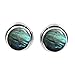 8x8mm Round Genuine Gemstones & 925 Silver Plated Stud Earrings