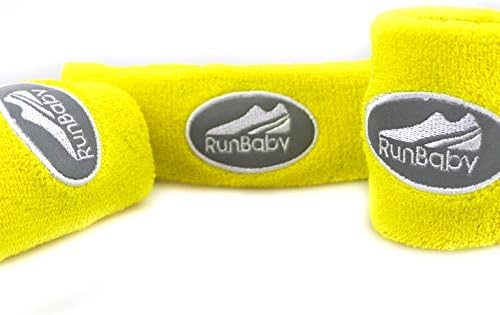Sports Headbands for Women &amp; Men - Reflective Running Headband / Sweatband Set - Best Reflective Running Gear for Running, Jogging, Basketball, Tennis, Baseball, Yoga &amp; Climbing by Run Baby - yellow