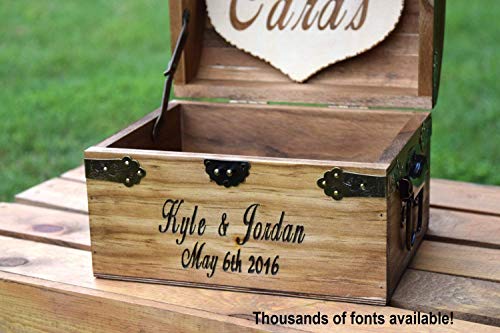 Personalized Wooden Card Box with Cards Heart - Rustic Wedding Card Box - Rustic Wedding Decor - Advice Box Wishing Well - Shabby Chic Card Box - Wedding Card Box - Thumbnail 3