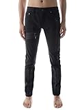TheLees Slim Straight Low Rise Zipper Point Stretchy Cotton Pants