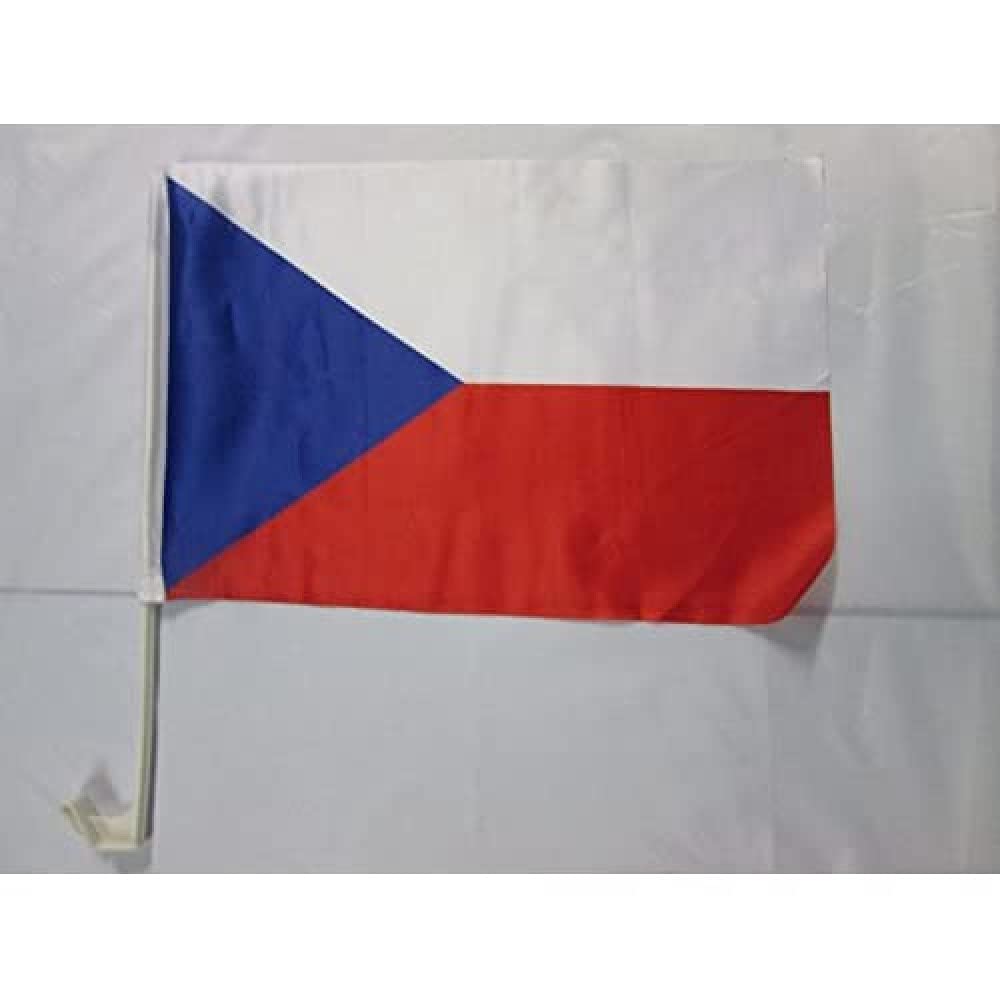 AZ FLAG Czech Republic Car Flag 18'' x 12'' - Czech Car flags 30 x 45cm - Banner 18x12 INCHES PLASTIC STICK