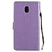 Galaxy J7 2018 Case with Screen Protector,For Samsung Galaxy J7 Aero/J7 Star/J7 Top/J7 Crown/J7 Aura/J7 Refine/J7 Eon Case Flip Case,PU Leather Tree Cat Flowers Wallet Case Card Slots Light Purple