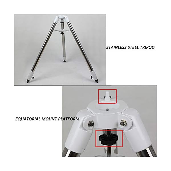 Xuebi 102mm Large Aperture - XLT Refraktor Teleskop Astronomisches LED Sucherfernrohr und Zenith Spiegel Perfekt zur… – Bild 6