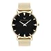 WRISTOLOGY Stella Womens Gold Black Boyfriend Watch Metal Mesh Strap Band
