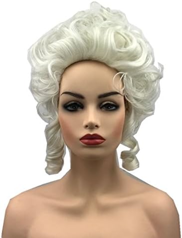 High Tempreture Fiber Custom White European Nobility Palace Princess Queen Wig Head Judge Lawyer Wig Scroll Party