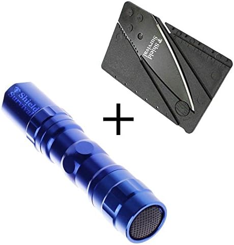 ShieldSurvival - Waterproof LED Flashlight and Credit Card Size Folding Knife (Survival Tools)