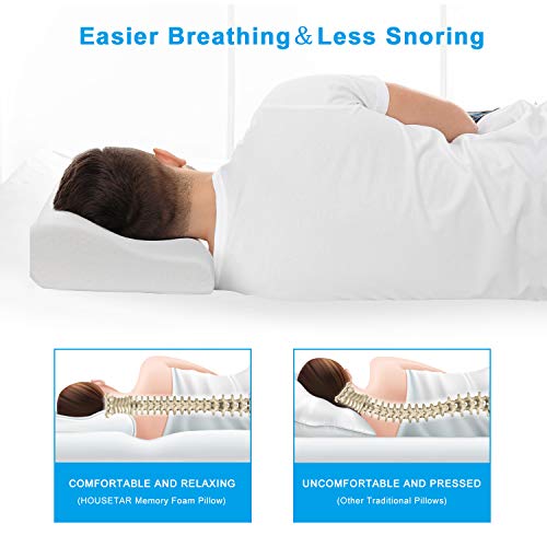 Memory Foam Pillow Neck Pillow for Sleeping, Cervical Pillow for Neck pain, Side Sleeper Pillow Contour Pillow for Side/Back/Stomach Sleeper, Ergonomic Orthopedic Pillow Comfort and Correct Spine