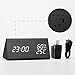 Digital Alarm Clock, Wooden LED Alarm Clock with Triple Alarms, 3 Levels Brightness Dimmer, Big Digit Display Date, Temperature and Humidity for Home Bedrooms