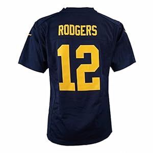 NIKE Aaron Rodgers Green Bay Packers NFL Navy Game Team Jersey For Youth 41uRSrbqTCL