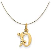 The Black Bow 14k Yellow Gold, Isabelle, Mini Letter D Initial Necklace