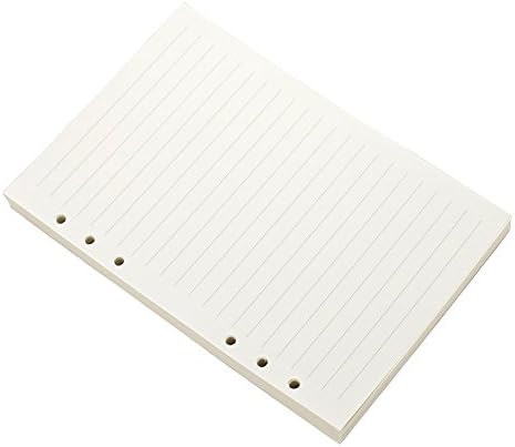 Refill Paper A5 6 Hole Lined White Paper for Loose Leaf Binder Notebook 100 Sheets/200 Pages
