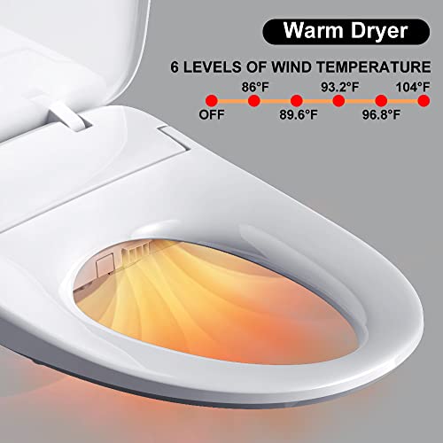 Electric Bidet Toilet Seat with Dryer, Bidet Warm Water with Remote