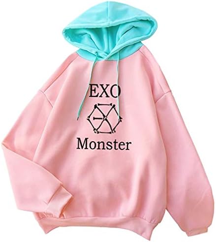 Harajuku Women Hoodie Causal Cute Sailboat Spell Color Hooded Pullover Sweatshirt