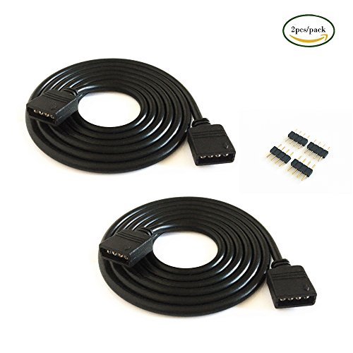 2 pcs/pack black 5M 16.4ft 4 Color RGB Extension Cable LED Strip Connector Extension Cable Cord Wire 4 Pin LED Connector for SMD 5050 3528 2835 RGB LED Light Strip ，rgb wire，rgb extension cable - Thumbnail 5