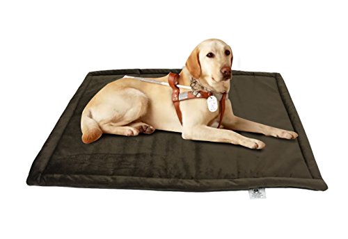 Indoor and Outdoor Sleeping Mat Dog Bed Soft Velvet Anti-slip Machine Washable Pad by ComforHome Dark Brown 40 inch by 27 inch Large size