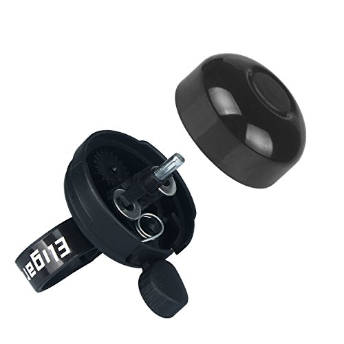 Eligara Bicycle Bell by Aluminum Alloy Bike Bell with Loud, Long, Crisp Sound for Mountain Road Electric Bike Cycle Scooter Ebike Cruiser Tricycle MTB BMX (Black)