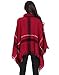 I VVEEL Women's Knitted Cashmere Turtleneck Poncho Wrap Sweater Cape