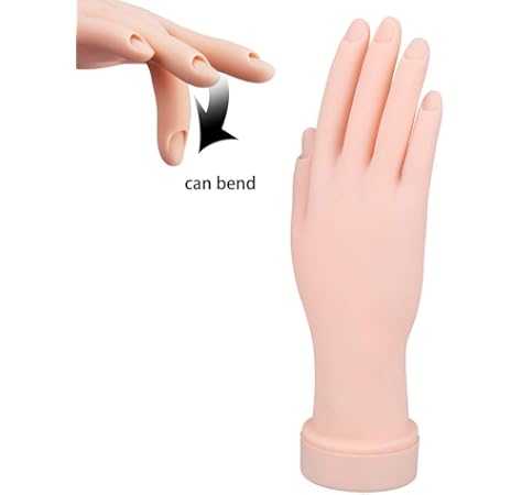 Practice Hand For Acrylic Nails Hand For Nails Practice Flexible Movable Hand Manicure Practice Tool Nail Art Training Practice Amazon Com Au Beauty