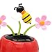 YINGYUE Cute Creative Dancing Flower Bee Model Solar Powered Swing Toy Car Ornament Home Office Decor Gift