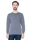 American Apparel Men Fine Jersey Crewneck Long Sleeve T-Shirt