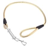 MM Leather Woven Leash with Coil-spring for Dogs