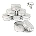 Healthcom 1oz Metal Tin Steel Flat Silver Metal Tins Jars Empty Slip Slide Round Tin Containers With Tight Sealed Twist Screwtop Cover，5 Pcs