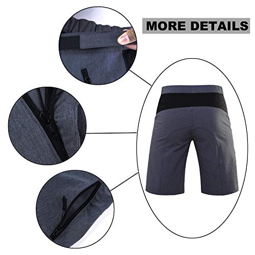 Hiauspor Men's Loose Fit Cycling Shorts MTB Bike Shorts Water